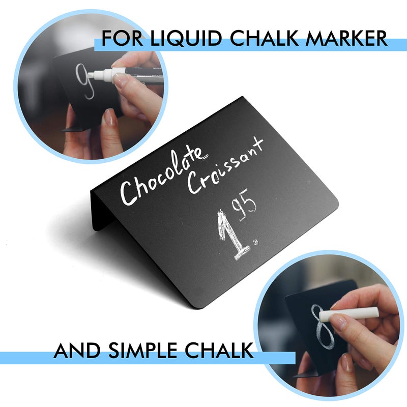 Toros.Store Set of 10 Small Chalkboard Signs 3x4 inches - Food Signs for Party Buffet, Mini Chalkboard Sign, Food Display Card, Tabletop Chalkboards for Kitchen, Standing Menu Black Boards for Wedding - Image 5